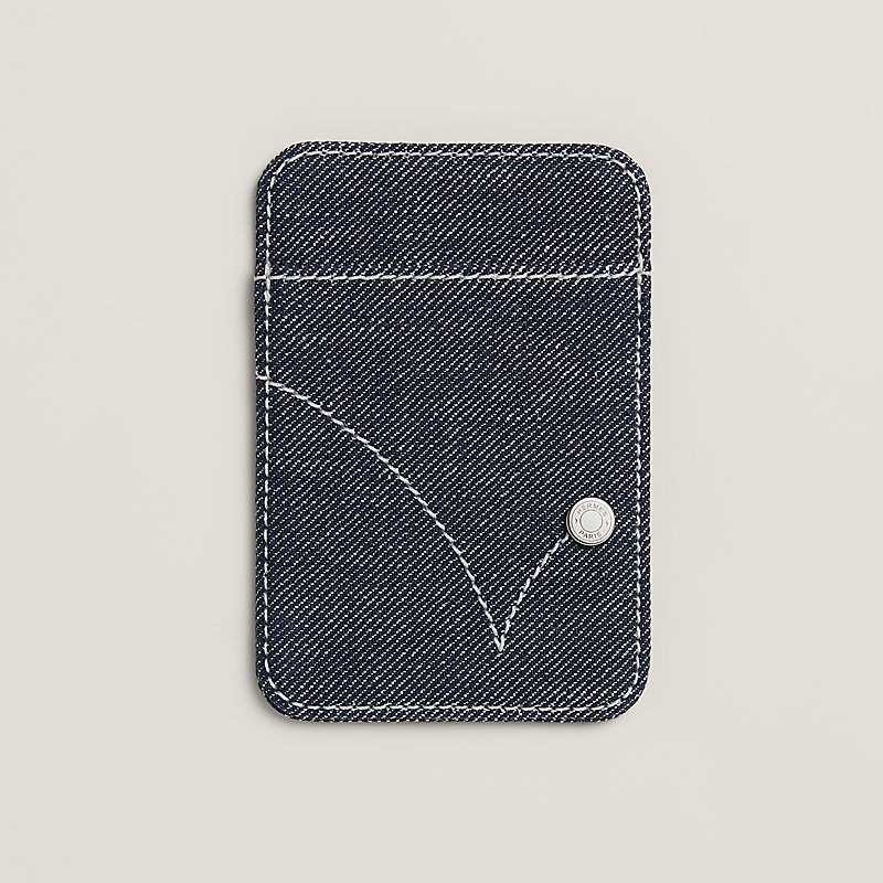 HERMES デニムカードケース ダークブルー　MagSafe エルメス エルメス カードケース MagSafe エマン ルボン ブルーインディゴ